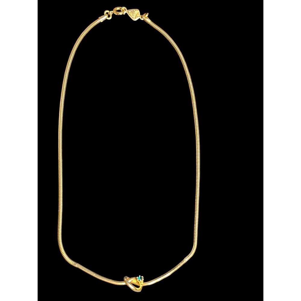 Biagi Love Knot Necklace Blue Stone